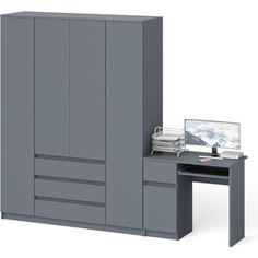 Комплект СВК Мори Стол компьютерный МС-1 левый + Шкаф МШ1600.1, цвет графит