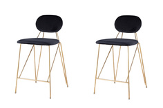 Комплект полубарных стульев 2 шт. Hoff Элис 80399594, темно-синий/золотой