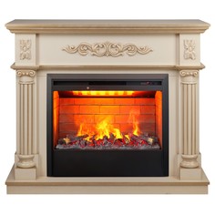 Электрокамин RealFlame Silvia WT с 3D Helios 26, эффект живого пламя