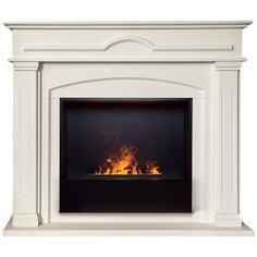 Электрокамин RealFlame Mirra WT с Black вставка + 3D Cassette 630, увлажнение воздуха