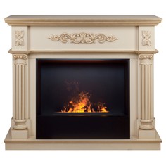 Электрокамин RealFlame Silvia WT с 3D Cassette 630 черная панель, белый