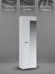 Шкаф Йорк 2-х дверный с зеркалом 730579 белый глянец Dom A