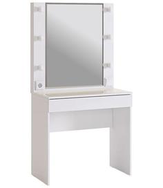 Туалетный столик Woodville Гламур белый / белый глянец