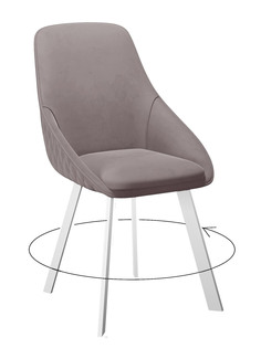 Стул мягкий поворотный со спинкой ALAT Home комплект 2 шт 00-00064813