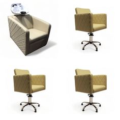 Парикмахерское кресло Элит II, 3 кресла, 1 мойка глубокая белая раковина No Brand