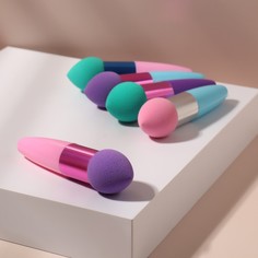 Спонж для нанесения косметики с ручкой «Капля», 10x3 см, цвет МИКС Queen Fair
