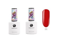 ADRICOCO Гель-лак для ногтей / Pretty dolly №05, неоновый красный, 8 мл, (2шт.)