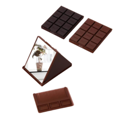 Зеркало складное «Шоколадное чудо», с расчёской, 8,5x6 см, цвет МИКС Queen Fair