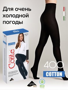 Колготки женские Conte COTTON 400 черные 4