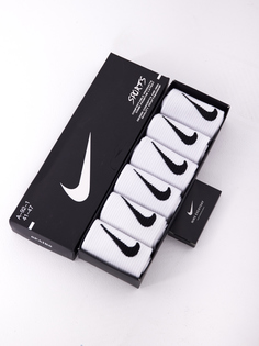 Комплект носков унисекс Nike спортивный белых 41-47, 6 пар