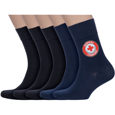 Комплект носков мужских Rusocks 5-М-1131 черных; синих 27-29