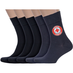 Комплект носков мужских Rusocks 5-М-1131 черных; серых 27-29