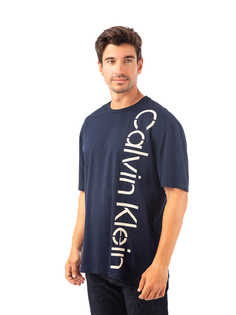 Футболка Calvin Klein Ss Rlxd Stencil Logo Tee для мужчин, размер L, 40JM886, синяя