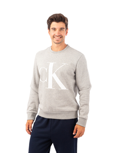 Свитшот мужской Calvin Klein Ls Monogram Fleece Crew 40JM937, серый, размер S