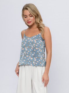 Топ женский 1001dress 102951 голубой 44 RU