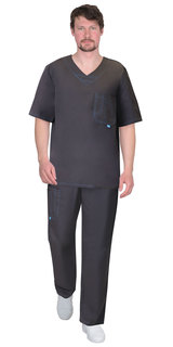 Костюм медицинский мужской СириуС 130428 серый 60/170-176