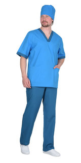 Костюм медицинский мужской СириуС 08059 синий 52/170-176