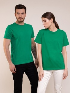 Футболка унисекс Uzcotton Premium зеленая 3XL