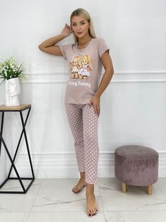 Пижама женская Lider collection Мишка Топтыгин розовая 56