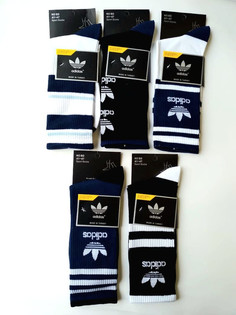 Комплект носков мужских Adidas AB5 черных; синих; белых 41-47, 5 пар