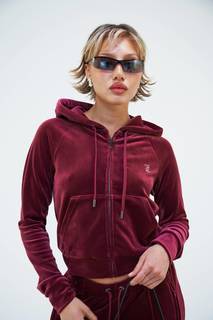 Толстовка женская Juicy Couture JCWA122001 бордовая 48 RU