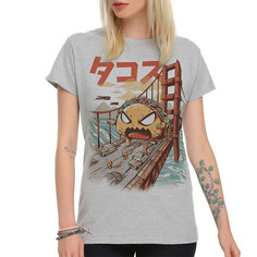 Футболка женская DS Apparel Тако Монстр Атакует 952855-1 серая 2XL