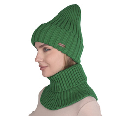 Комплект шапка и снуд женский Flioraj 4271/4716 зеленый, р.56-58