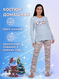 Пижама женская Ромашка+ 29898 голубая 52 RU