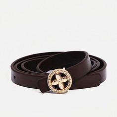 Ремень женский 9720556 коричневый, 110х1,4 см No Brand