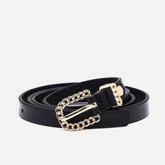 Ремень женский 9720566 черный, 110х1,4 см No Brand
