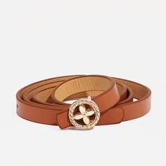 Ремень женский 9720557 коричневый, 110х1,4 см No Brand