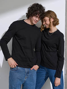 Лонгслив унисекс Uzcotton UZ-M-L черный 50-52\XL