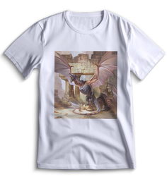 Футболка Top T-shirt дракон ( с драконом) 0062 белая 3XS