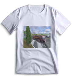 Футболка Top T-shirt Евро Трек Симулятор Euro Truck Simulator 0010 белая L