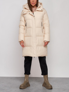 Пальто женское AD52322 бежевое L No Brand