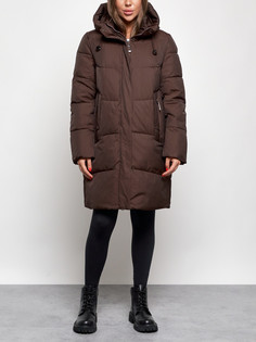 Пальто женское AD52363 коричневое 5XL No Brand