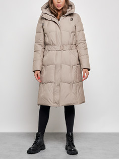 Пальто женское AD52332 коричневое L No Brand