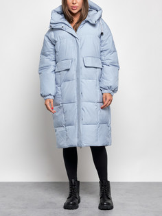 Пальто женское AD52391 голубое 2XL No Brand