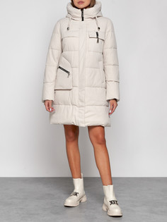 Пальто женское AD52429 бежевое 4XL No Brand