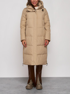 Пальто женское AD52329 коричневое S No Brand