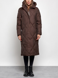 Пальто женское AD52358 коричневое L No Brand