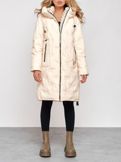 Пальто женское AD59121 бежевое S No Brand