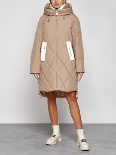 Пальто женское AD51128 коричневое XL No Brand