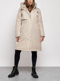 Пальто женское AD52333 бежевое S No Brand