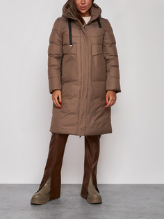 Пальто женское AD52331 коричневое 2XL No Brand