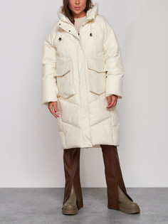 Пальто женское AD52330 бежевое L No Brand