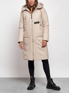 Пальто женское AD52359 бежевое 2XL No Brand