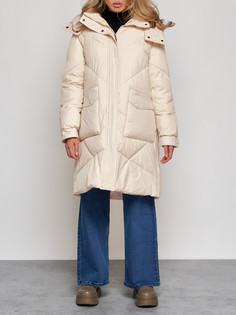 Пальто женское AD52321 бежевое 2XL No Brand
