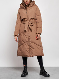 Пальто женское AD52356 коричневое M No Brand