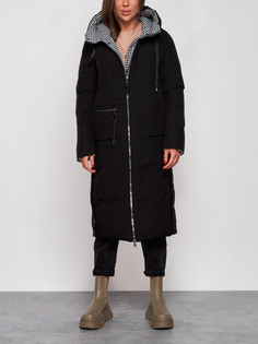 Пальто женское AD13343 черное 4XL No Brand
